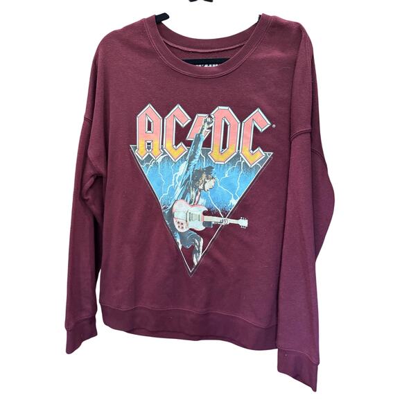 AC/DC hybrid‎ apparel crewneck maroon burgundy - Picture 1 of 3